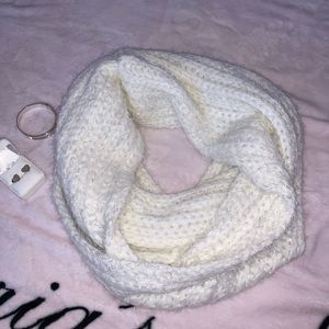 Fuzzy White Infinity Scarf
